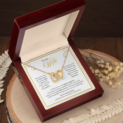 To My Wife | My Unconditional Love for You | Interlocking Hearts Necklace