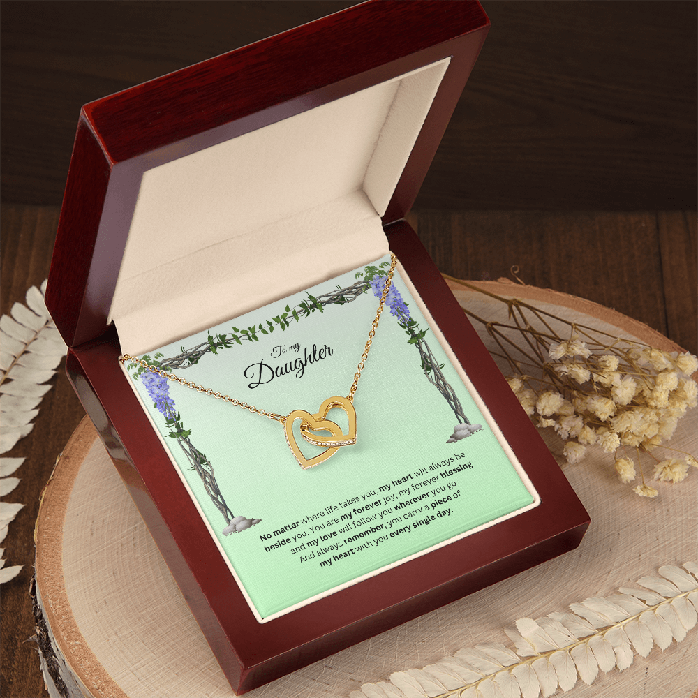 To My Daughter | Your Journey Inspires Me Always | Interlocking Hearts Necklace