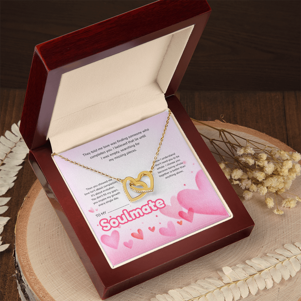 To My Soulmate | Love Led Me to You | Interlocking Hearts Necklace