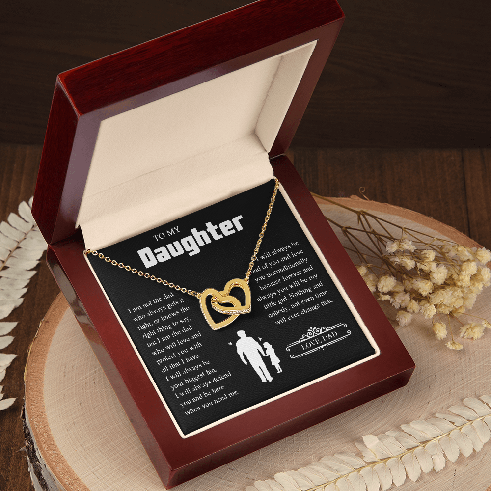 To My Daughter | From Dad with Love | Interlocking Hearts Necklace