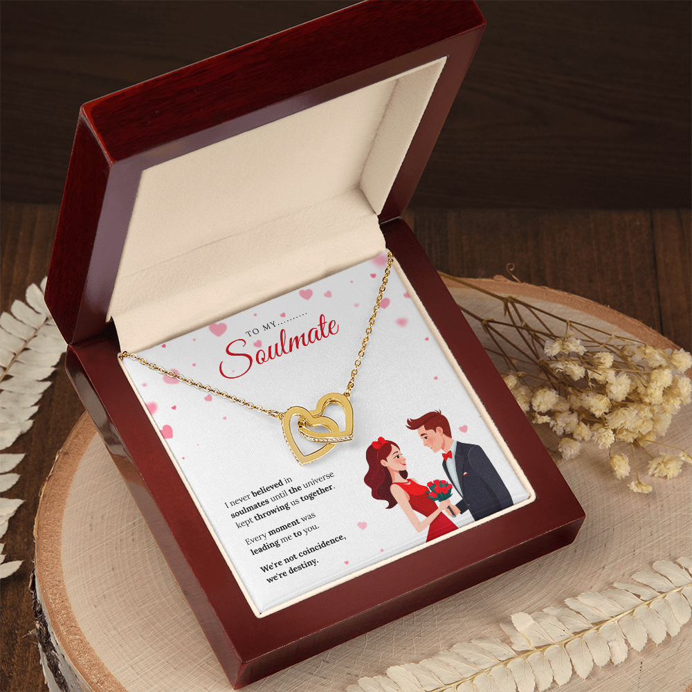 To My Soulmate | My Forever Favorite Person | Interlocking Hearts Necklace