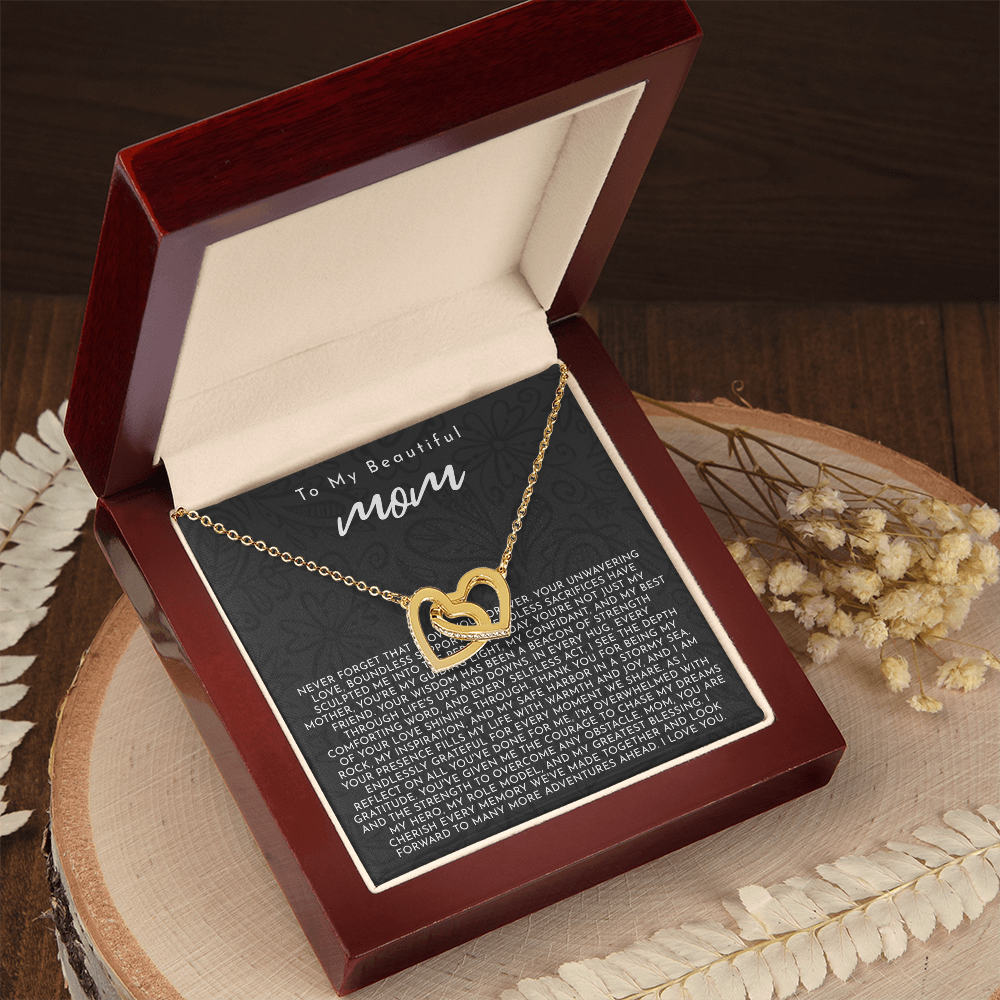 To My Mom | My Guiding Light | Interlocking Hearts Necklace