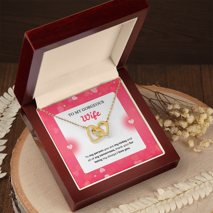 To My Wife | Thank You for Being My Forever | Interlocking Hearts Necklace