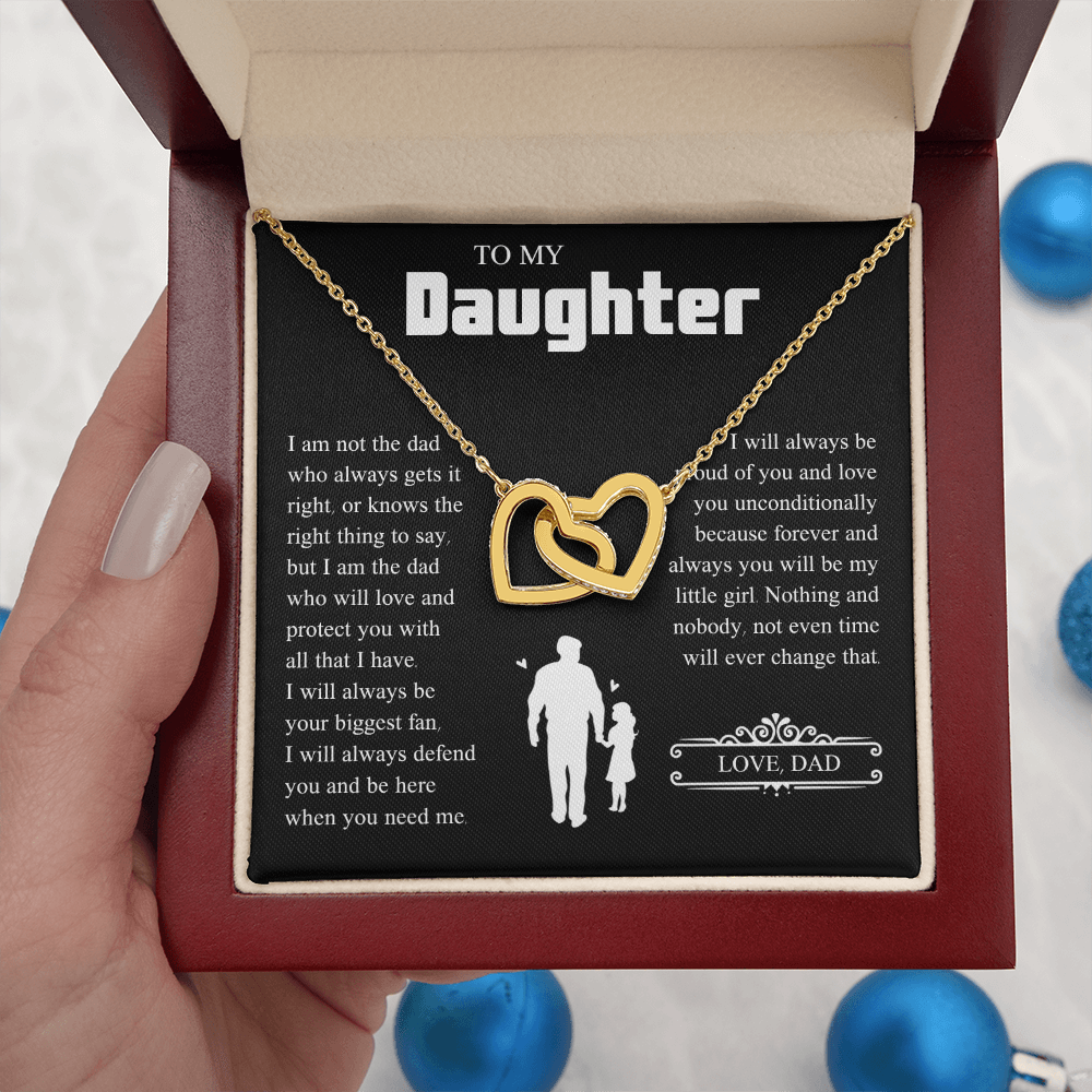 To My Daughter | From Dad with Love | Interlocking Hearts Necklace