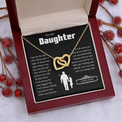 To My Daughter | From Dad with Love | Interlocking Hearts Necklace