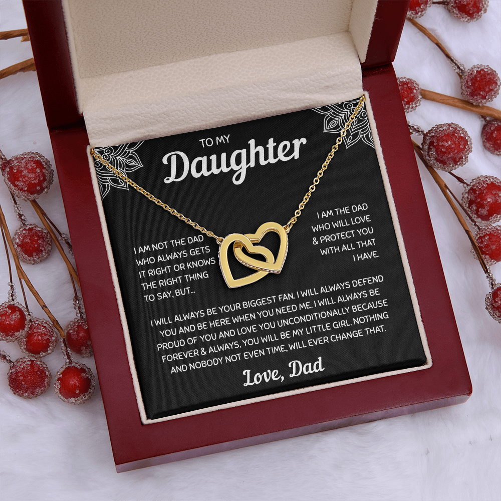 To My Daughter | A Father's Forever Love | Interlocking Hearts Necklace