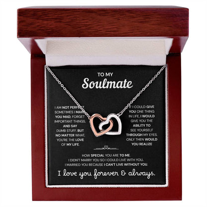 To My Soulmate | A Meaningful Love Gift | Interlocking Hearts Necklace
