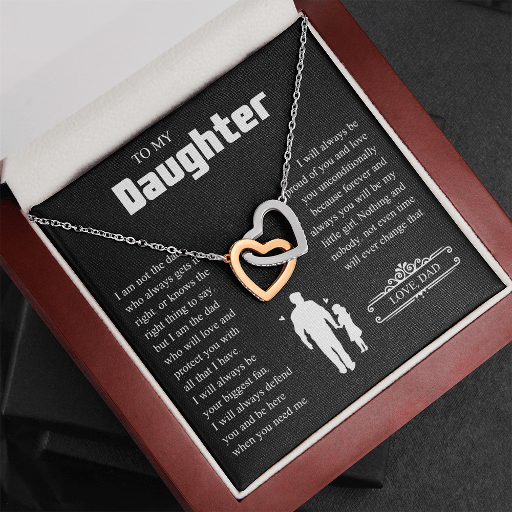 To My Daughter | From Dad with Love | Interlocking Hearts Necklace