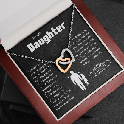 To My Daughter | From Dad with Love | Interlocking Hearts Necklace