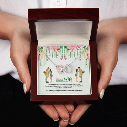 To My Wife | Our Unbreakable Bond | Interlocking Hearts Necklace
