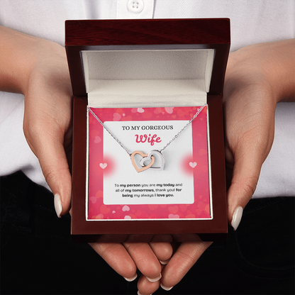 To My Wife | Thank You for Being My Forever | Interlocking Hearts Necklace