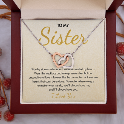 To My Sister – Unconditional Love Forever – Love Knot Necklace