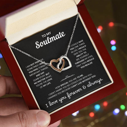 To My Soulmate | A Meaningful Love Gift | Interlocking Hearts Necklace