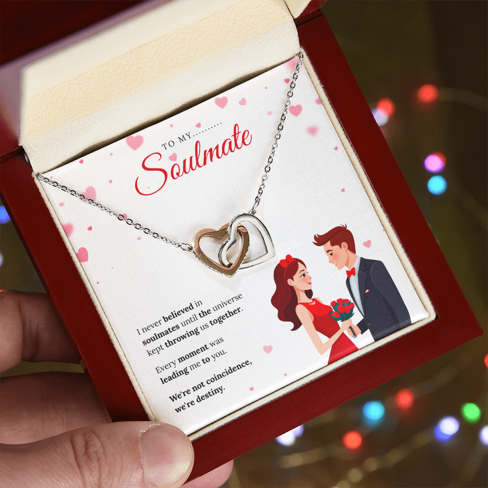 To My Soulmate | My Forever Favorite Person | Interlocking Hearts Necklace