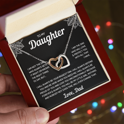 To My Daughter | A Father's Forever Love | Interlocking Hearts Necklace