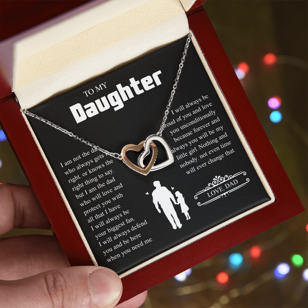 To My Daughter | From Dad with Love | Interlocking Hearts Necklace