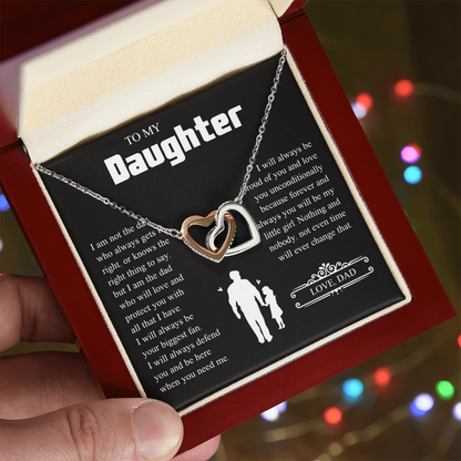 To My Daughter | From Dad with Love | Interlocking Hearts Necklace