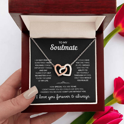 To My Soulmate | A Meaningful Love Gift | Interlocking Hearts Necklace