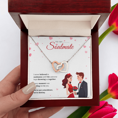 To My Soulmate | My Forever Favorite Person | Interlocking Hearts Necklace