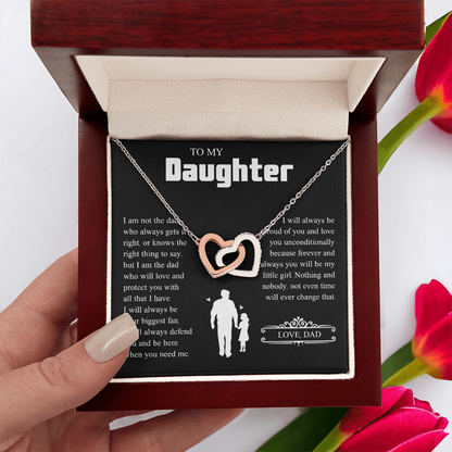 To My Daughter | From Dad with Love | Interlocking Hearts Necklace