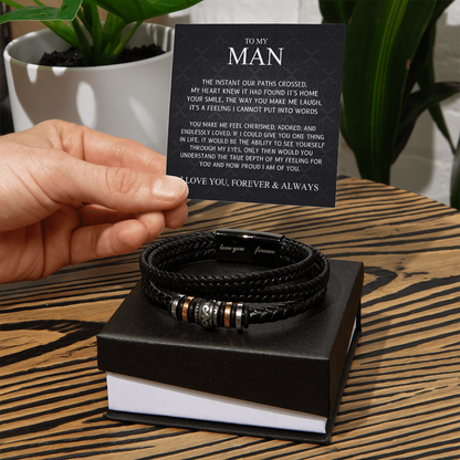 To My Man – My Heart Found Home – Love You Forever Bracelet