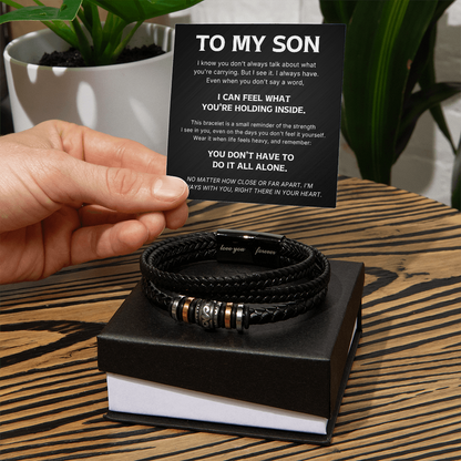 To My Son – You're Not Alone – Love You Forever Bracelet