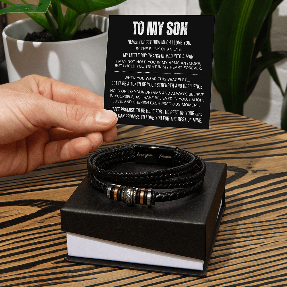 To My Son – Cherish Every Moment – Love You Forever Bracelet