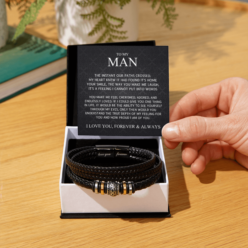 To My Man – My Heart Found Home – Love You Forever Bracelet