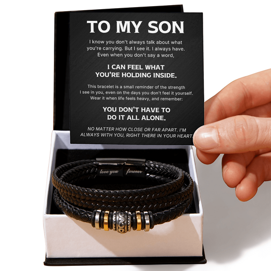To My Son – You're Not Alone – Love You Forever Bracelet