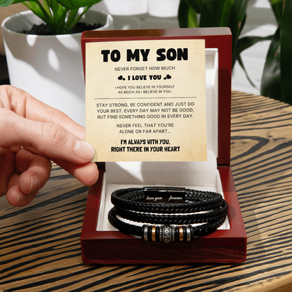 To My Son – I'm Always With You – Love You Forever Bracelet