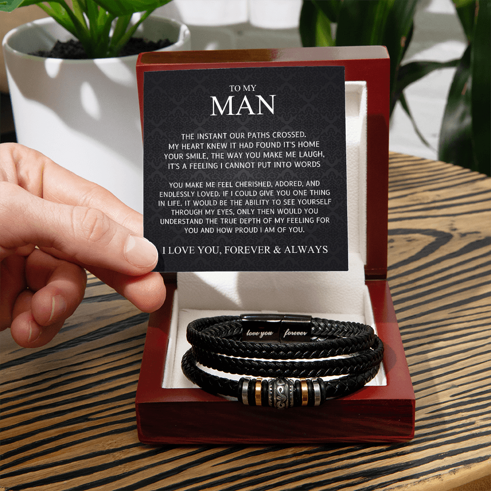 To My Man – My Heart Found Home – Love You Forever Bracelet