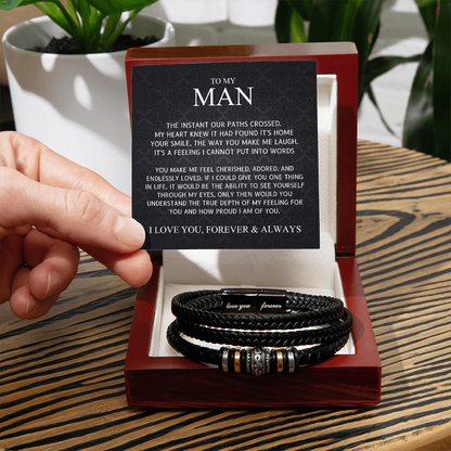 To My Man – My Heart Found Home – Love You Forever Bracelet