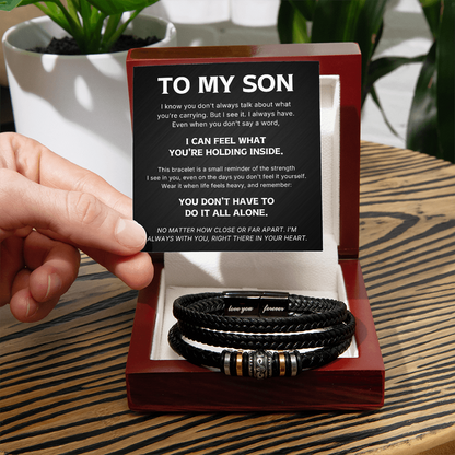 To My Son – You're Not Alone – Love You Forever Bracelet