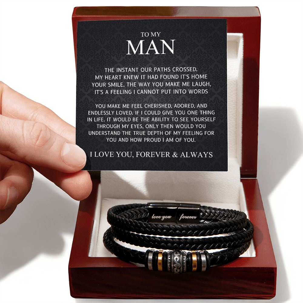 To My Man – My Heart Found Home – Love You Forever Bracelet