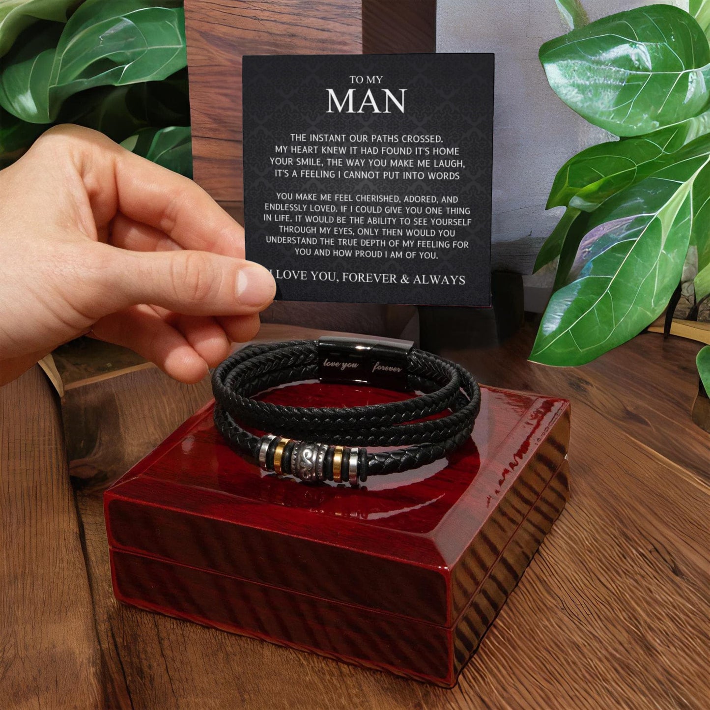 To My Man – My Heart Found Home – Love You Forever Bracelet