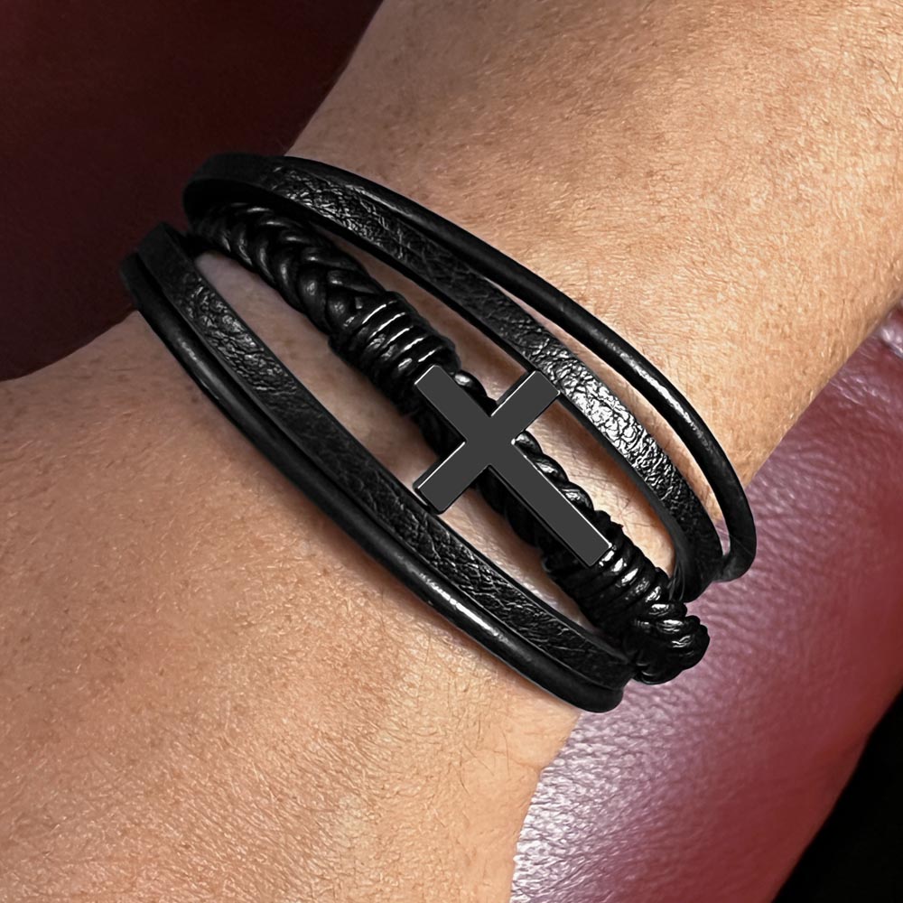 To My Son – Stay Strong Be Confident – Cross Bracelet