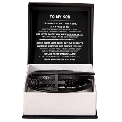 To My Son | Always With You | Men's Cross Bracelet