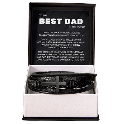 To the Best Dad – Lucky to Have You – Cross Bracelet