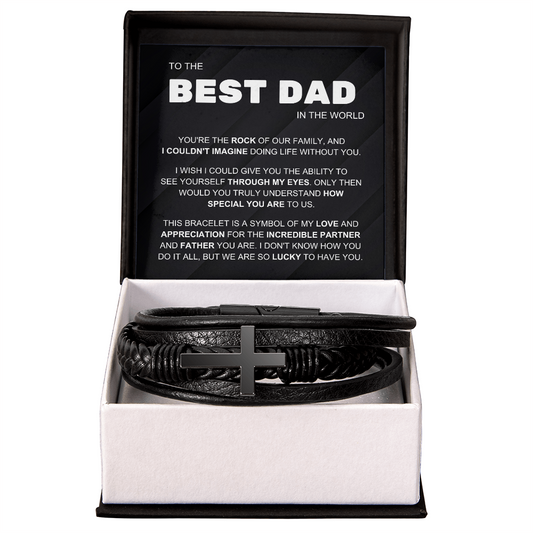 To the Best Dad – Lucky to Have You – Cross Bracelet