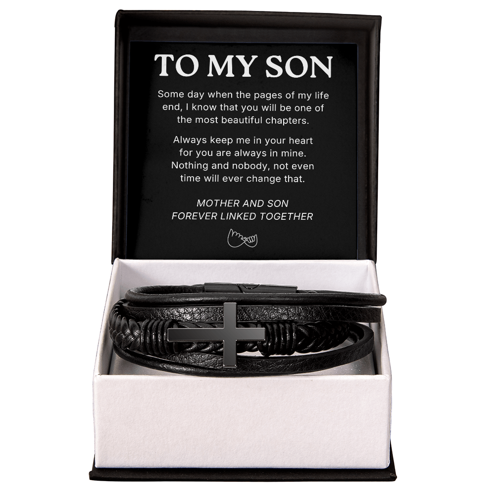 To My Son – Always in My Heart – Cross Bracelet