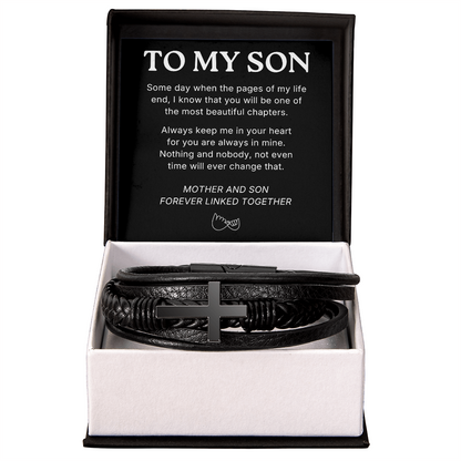To My Son – Always in My Heart – Cross Bracelet