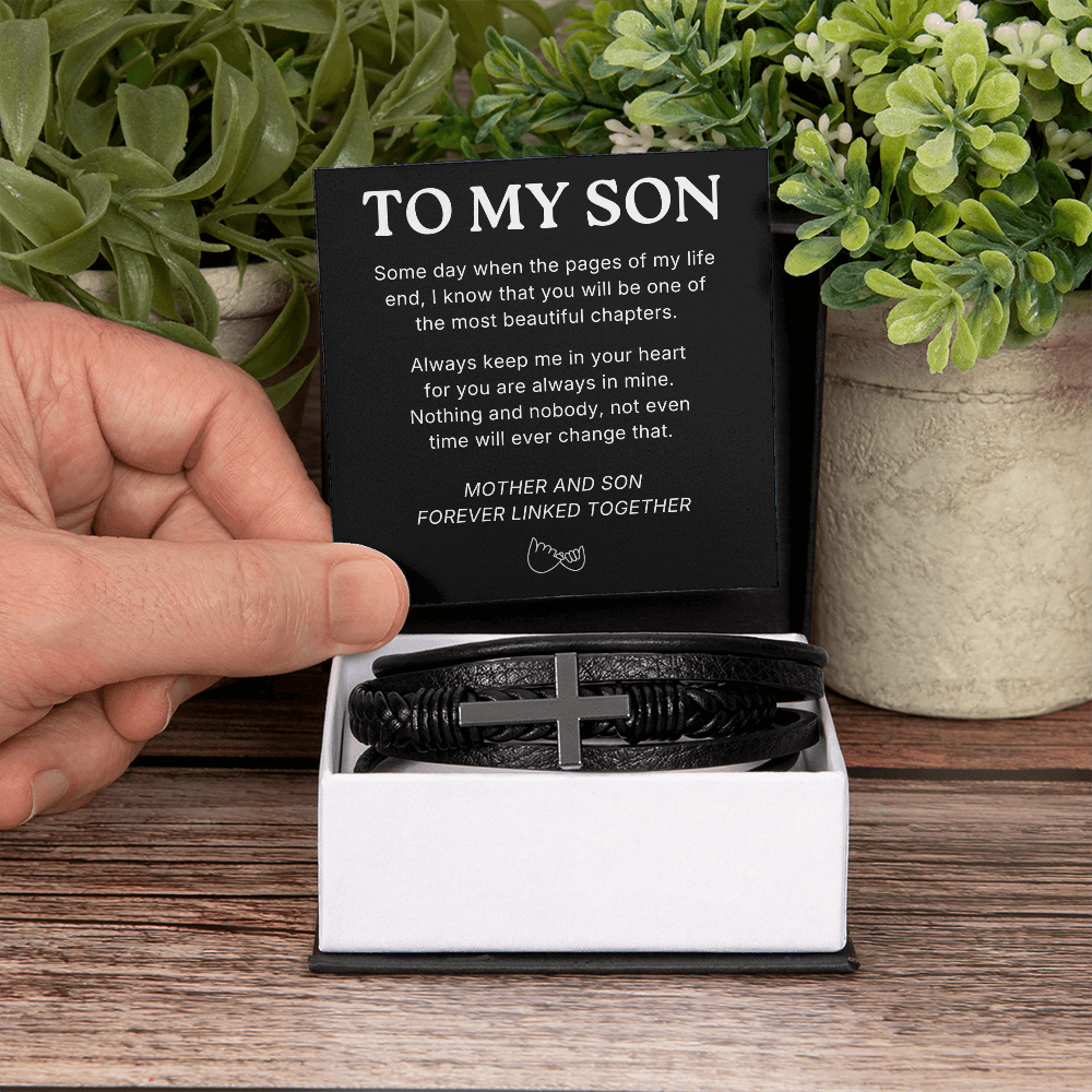 To My Son – Always in My Heart – Cross Bracelet