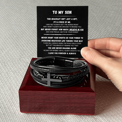 To My Son | Always With You | Men's Cross Bracelet