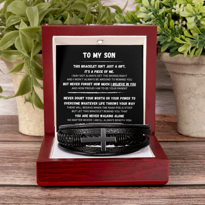 To My Son | Always With You | Men's Cross Bracelet