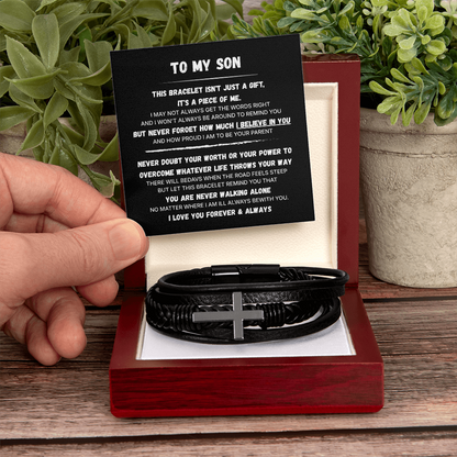 To My Son | Always With You | Men's Cross Bracelet