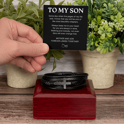 To My Son – Always in My Heart – Cross Bracelet