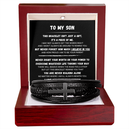 To My Son | Always With You | Men's Cross Bracelet