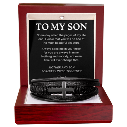 To My Son – Always in My Heart – Cross Bracelet