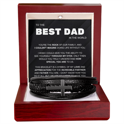 To the Best Dad – Lucky to Have You – Cross Bracelet