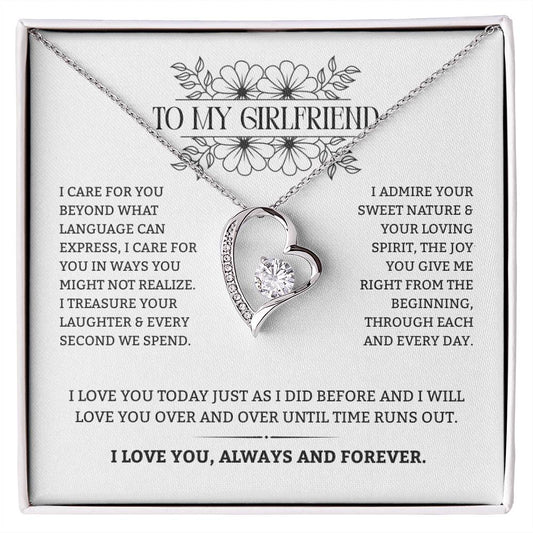 To My Girlfriend | I Care for You Beyond Words | Forever Love Necklace
